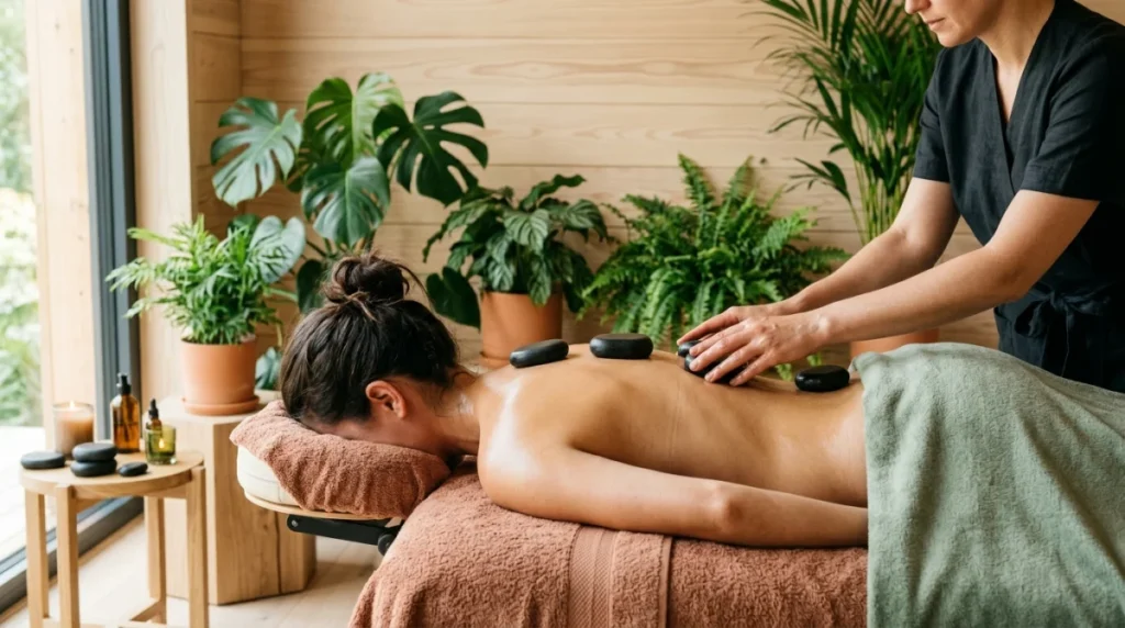 bienfaits du massage aux pierres chaudes