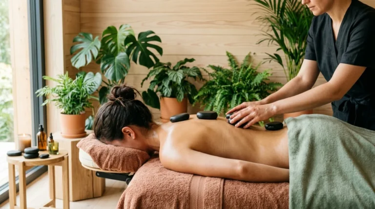 bienfaits du massage aux pierres chaudes